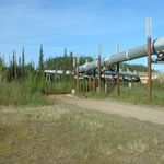 Pipeline crossing at the Yukon river